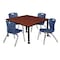 Regency Tables > Height Adjustable > Square Mobile Table & Chair Sets, 42 W, 42 L, 23-34 H, Cherry TB4242CHAPCBK45NV - alternate 1